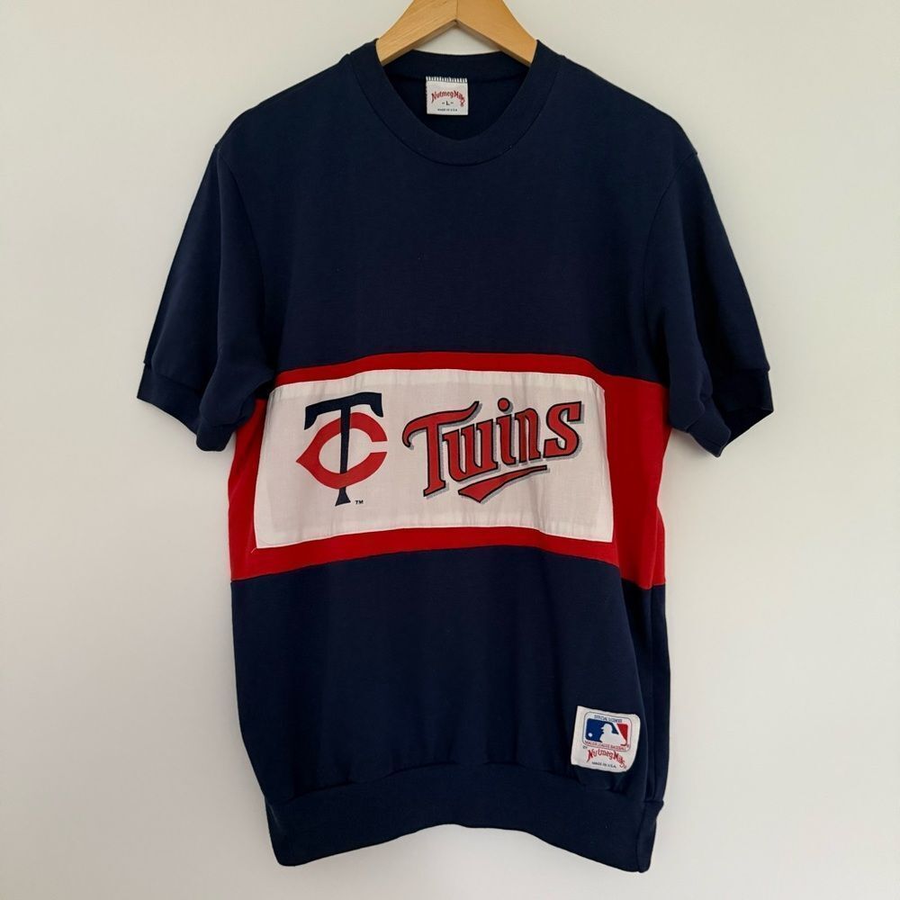 VINTAGE 1980s MINNESOTA TWINS NUTMEG MILLS T-SHIRT LARGE